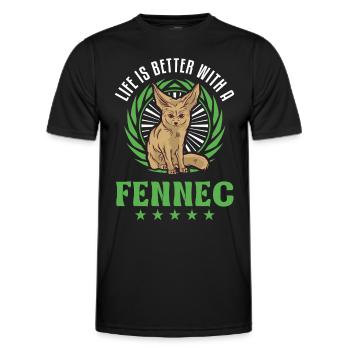 La vie est meilleure avec un fennec - T-shirt sport Homme - noir - Devant - AI Model Male 178 dark (178cm)