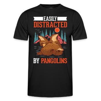 Easily distracted by Pangolins - Men's Functional T-Shirt - black - Front - AI Model Male 178 dark (178cm)