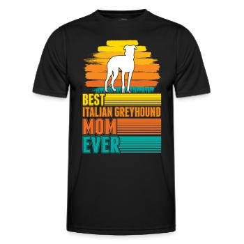 Italian Greyhound Mom - Men's Functional T-Shirt - black - Front - AI Model Male 178 dark (178cm)