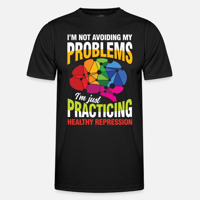 I'm not avoiding my problems - Männer Funktions-T-Shirt - Schwarz