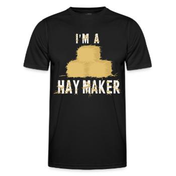 Lustiger Heumacher Bauernhof Lebensstil Heu - Männer Funktions-T-Shirt - Schwarz - Vorne - AI Model Male 178 dark (178cm)