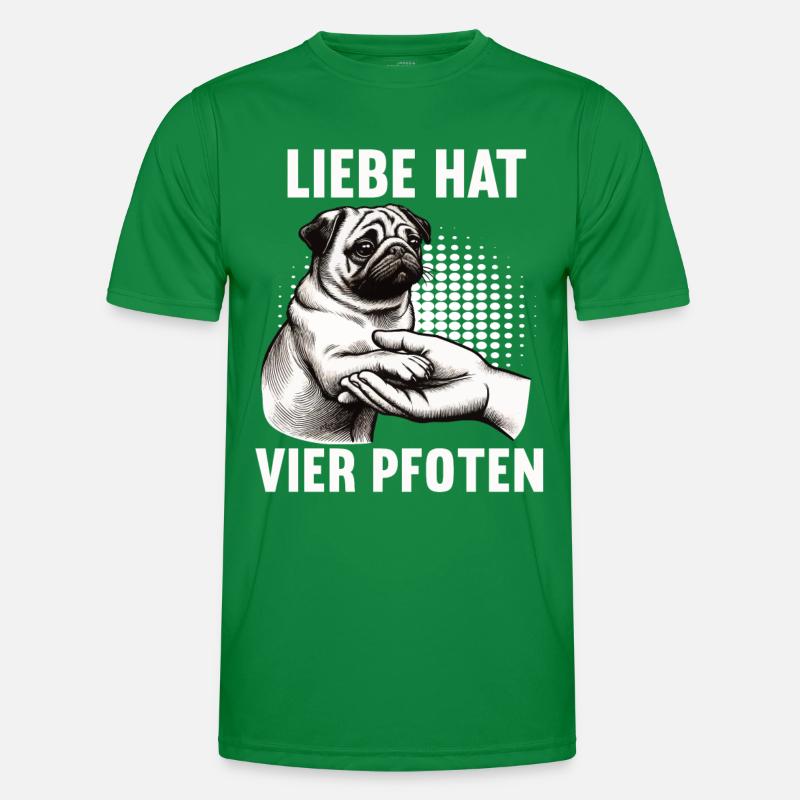 Liebe hat vier Pfoten Mops Möpse Mopsbesitzer Männer Funktions-T-Shirt