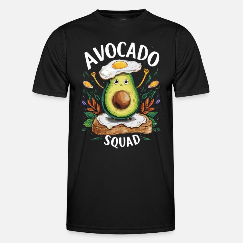 Funny Avocado Squad Breakfast Lover - Männer Funktions-T-Shirt - Schwarz