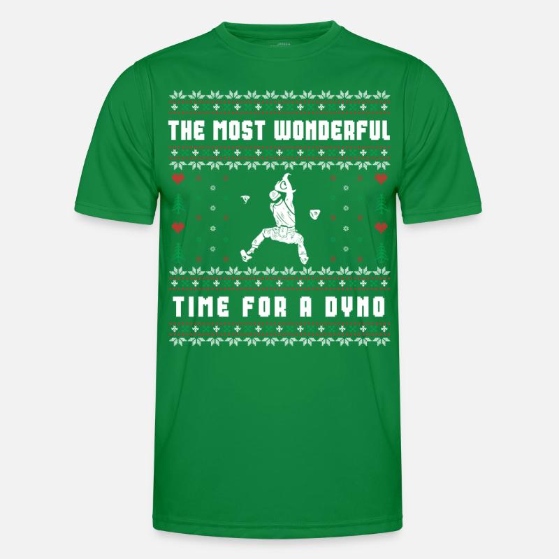 Klettern Hässlicher Weihnachtspullover Männer Funktions-T-Shirt