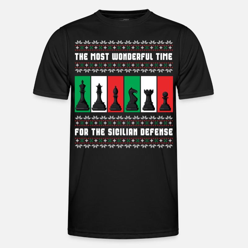 Weihnachtsschach Hässlicher Weihnachtspullover - Männer Funktions-T-Shirt - Schwarz