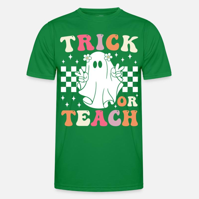 Groovy Trick oder Halloween Lehrer unterrichten Männer Funktions-T-Shirt