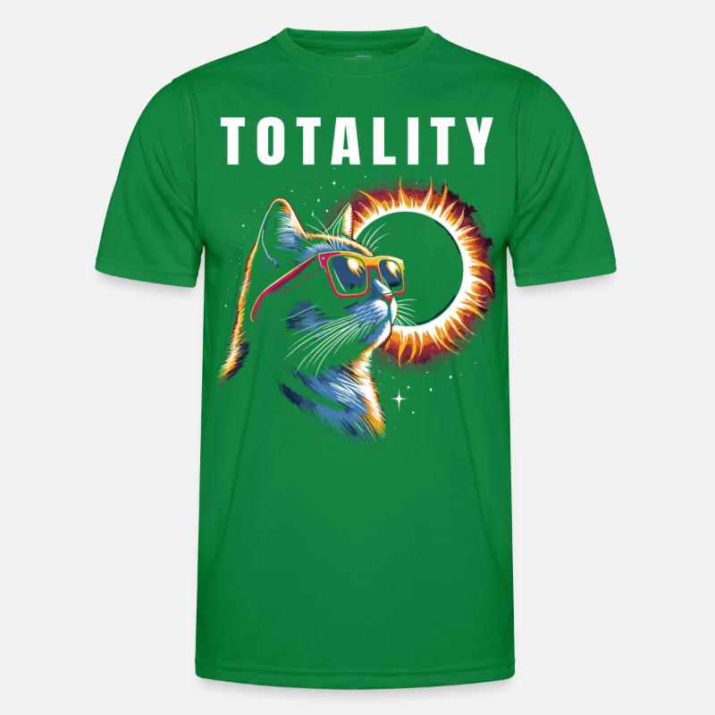 Total Solar Eclipse Totality Cat Men's Functional T-Shirt