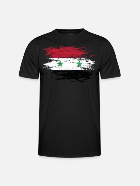 Drapeau de la Syrie utilisé - T-shirt sport Homme - noir