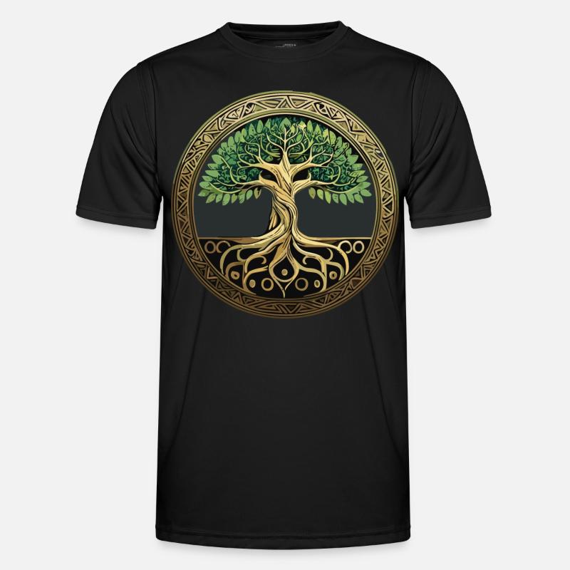 Baum des Lebens Wikinger Midgard Thor Walhalla Männer Funktions-T-Shirt
