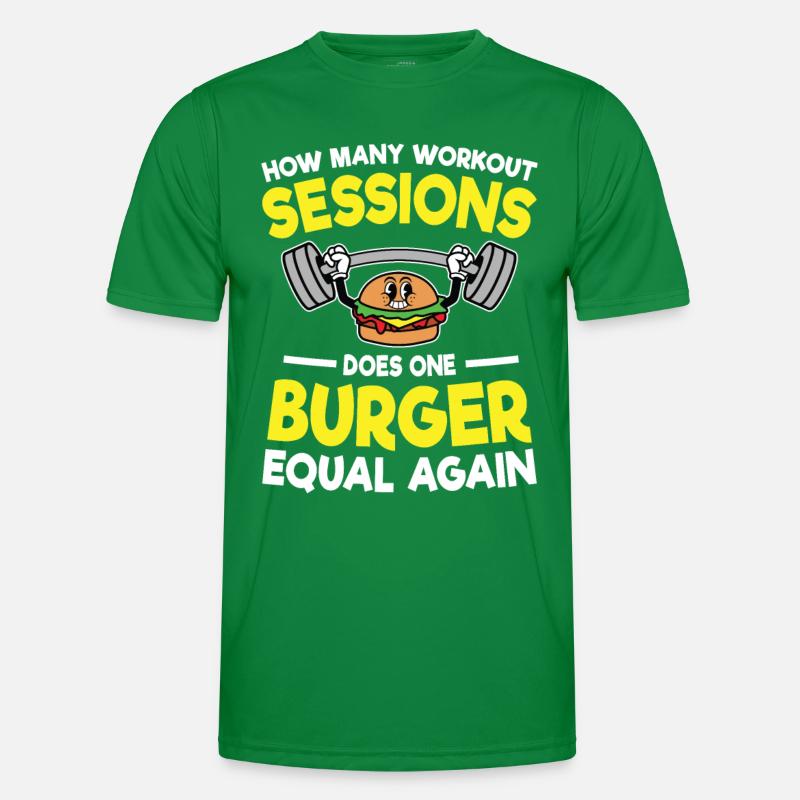 How Many Workout Sessions Does One Burger Männer Funktions-T-Shirt