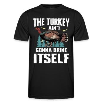 Aventure de chasse à la dinde : Je veux juste chasser la dinde - T-shirt sport Homme - noir - Devant - AI Model Male 178 dark (178cm)