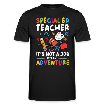 Sonderpädagogik Lehrer - Kein Job, Ein Abenteuer - Männer Funktions-T-Shirt - Schwarz - Vorne - AI Model Male 178 dark (178cm)