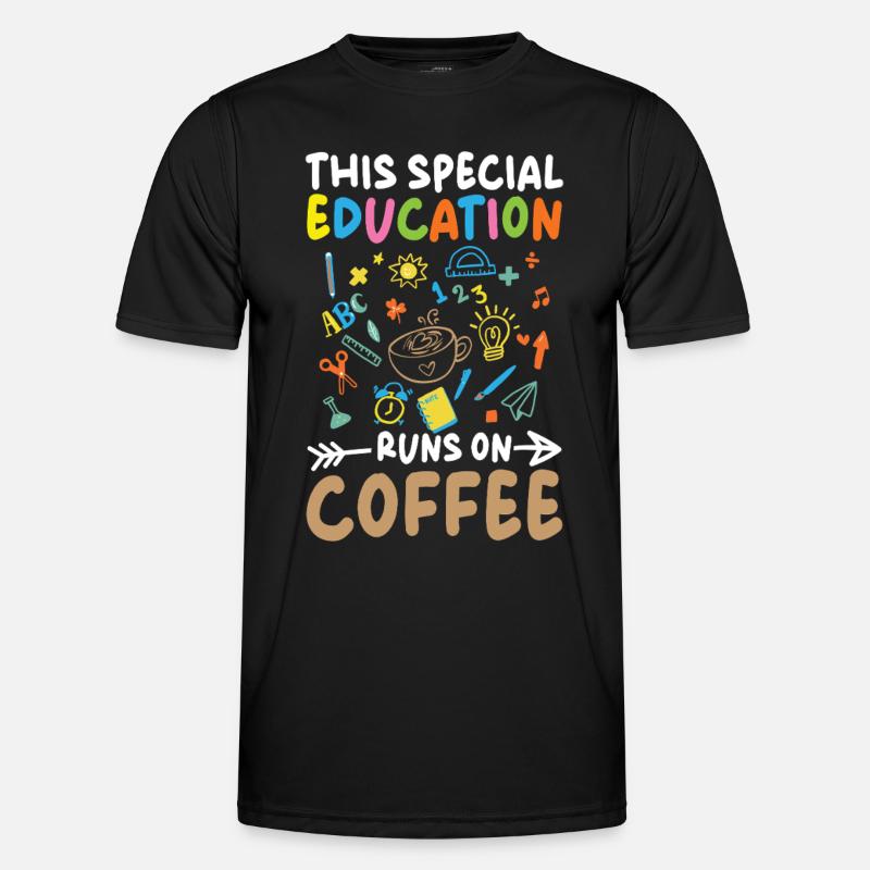 Diese Sonderpädagogik Läuft Mit Kaffee - Männer Funktions-T-Shirt - Schwarz