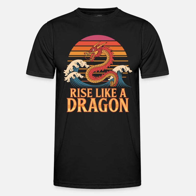 Levez-vous comme un dragon Sunset waves T-shirt sport Homme