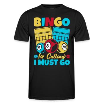 Jeu de bingo Bingo Is Calling Must Go Bingo - T-shirt sport Homme - noir - Devant - AI Model Male 178 dark (178cm)