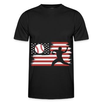 Baseball Baseball Bat Baseball Player Pitcher - Men's Functional T-Shirt - black - Front - AI Model Male 178 dark (178cm)