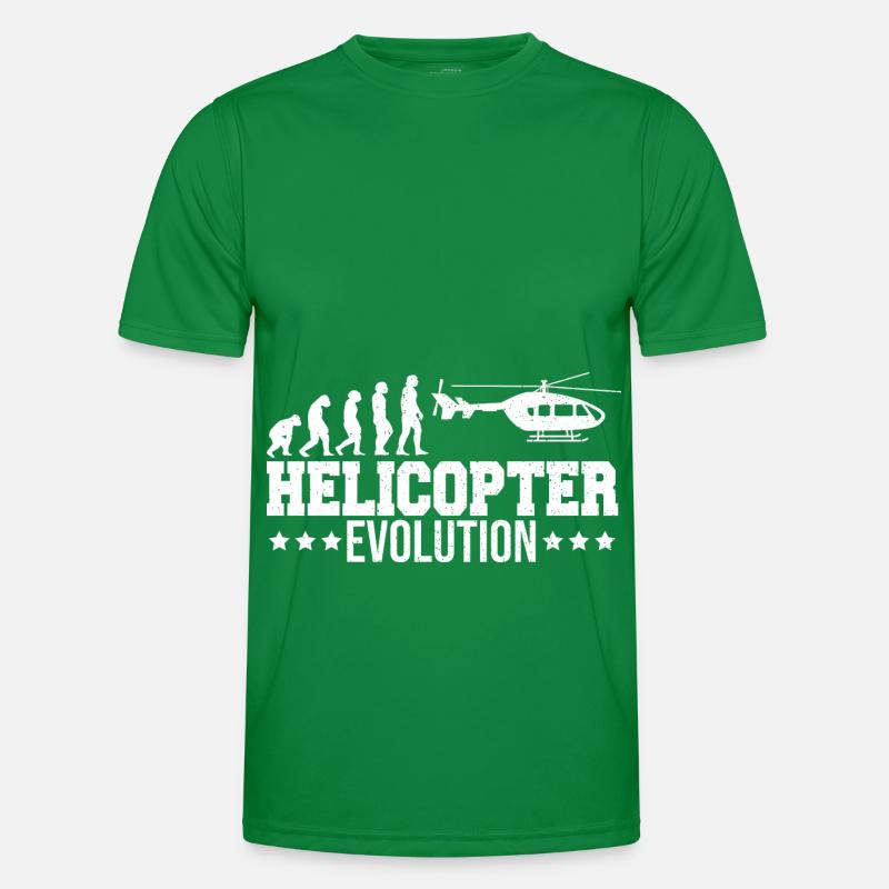 Heli Pilot Helikopter Evolution Männer Funktions-T-Shirt