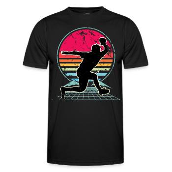Tischtennis - Männer Funktions-T-Shirt - Schwarz - Vorne - AI Model Male 178 dark (178cm)