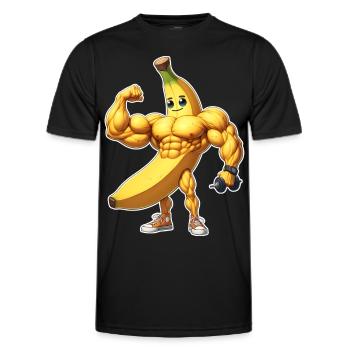 Banana Muscles Fitness Sports - Men's Functional T-Shirt - black - Front - AI Model Male 178 dark (178cm)