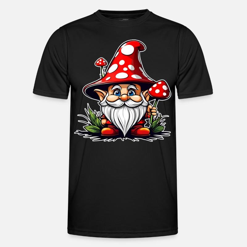 Cute Toadstool Leprechaun - Men's Functional T-Shirt - black