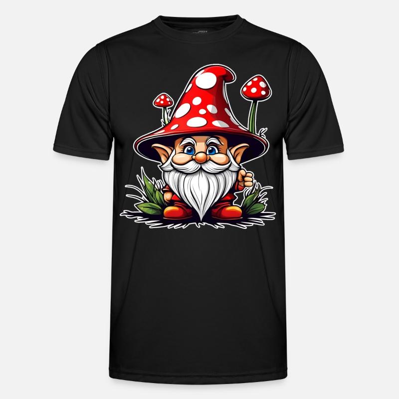Cute Toadstool Leprechaun - Men's Functional T-Shirt - black