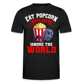 Popcorn Food Movies Watch Series Watch World Ignore - Men's Functional T-Shirt - black - Front - AI Model Male 178 dark (178cm)