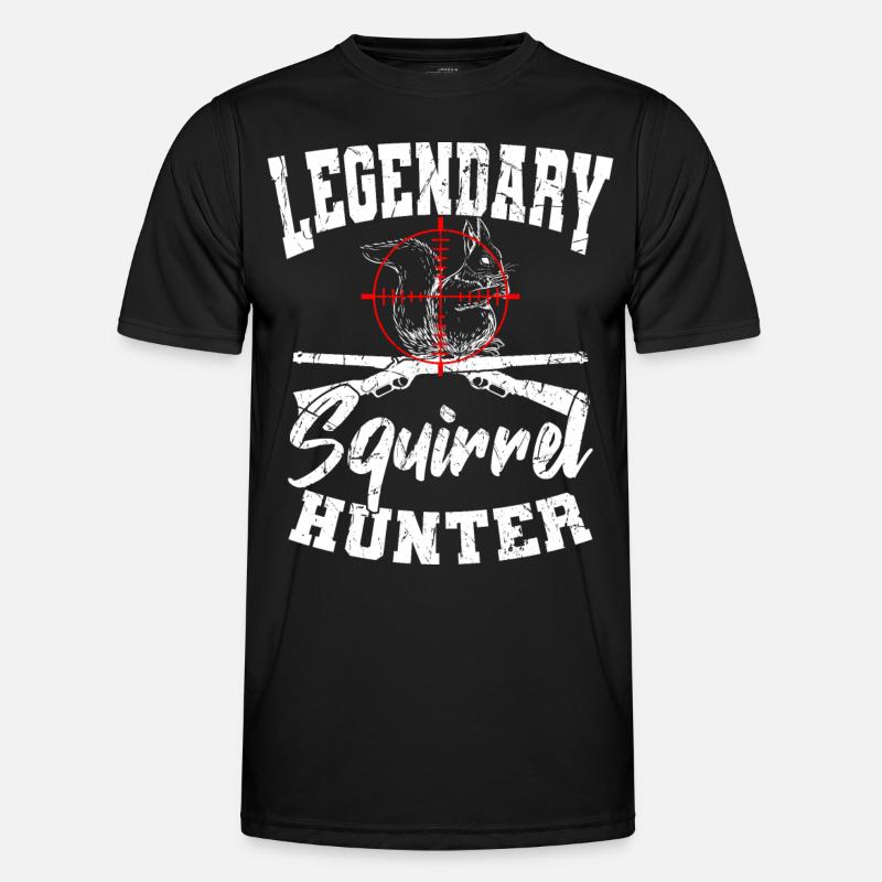 Legendärer Eichhörnchen Jäger Jagd - Männer Funktions-T-Shirt - Schwarz