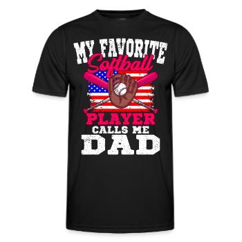 Le joueur de softball préféré m’appelle Papa Baseball - T-shirt sport Homme - noir - Devant - AI Model Male 178 dark (178cm)