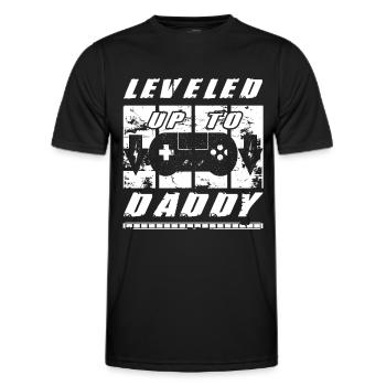 Leveled Up To Daddy Im going to Be A Dad Gift Idea - Men's Functional T-Shirt - black - Front - AI Model Male 178 dark (178cm)