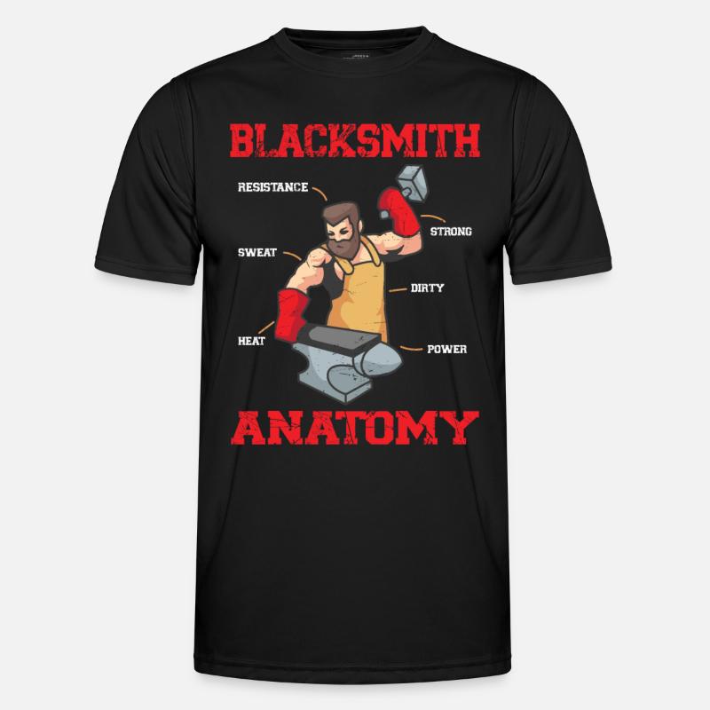 Blacksmith Anatomy Funny Blacksmithing Gift Männer Funktions-T-Shirt