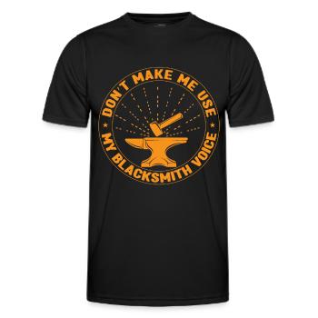 Forging Is My Therapy Funny Blacksmithing Gift - Männer Funktions-T-Shirt - Schwarz - Vorne - AI Model Male 178 dark (178cm)