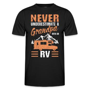 Never underestimate a grandpa with an RV - Men's Functional T-Shirt - black - Front - AI Model Male 178 dark (178cm)