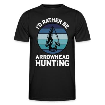 I would rather go arrowheads hunting spear bows - Men's Functional T-Shirt - black - Front - AI Model Male 178 dark (178cm)