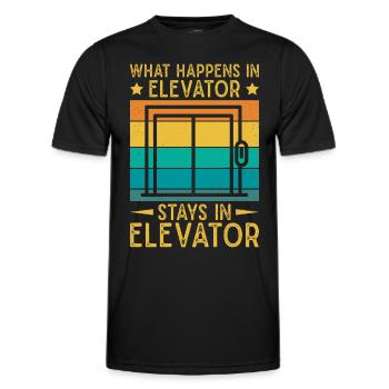 Elevator Mechanic What Happens In Elevator Stays - Männer Funktions-T-Shirt - Schwarz - Vorne - AI Model Male 178 dark (178cm)
