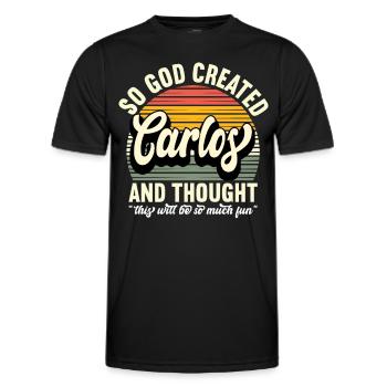 Name Carlos Geburtstag Geschenk - Männer Funktions-T-Shirt - Schwarz - Vorne - AI Model Male 178 dark (178cm)