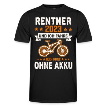 Rente Geschenk Rentner 2023 Ruhestand Radfahrer - Männer Funktions-T-Shirt - Schwarz - Vorne - AI Model Male 178 dark (178cm)