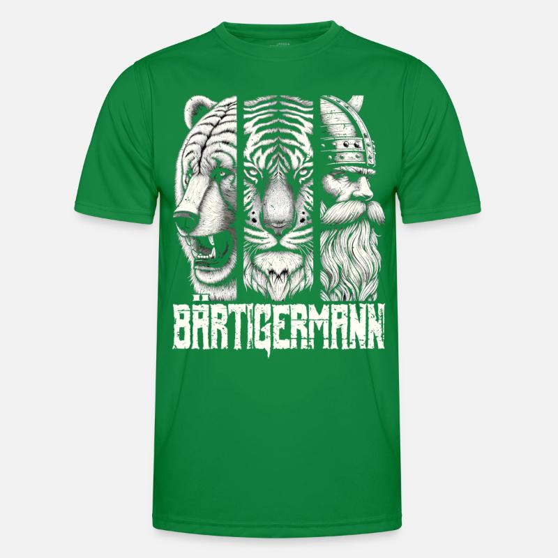 Bärtigermann Bär Tiger Mann Geschenk Bart Männer Funktions-T-Shirt
