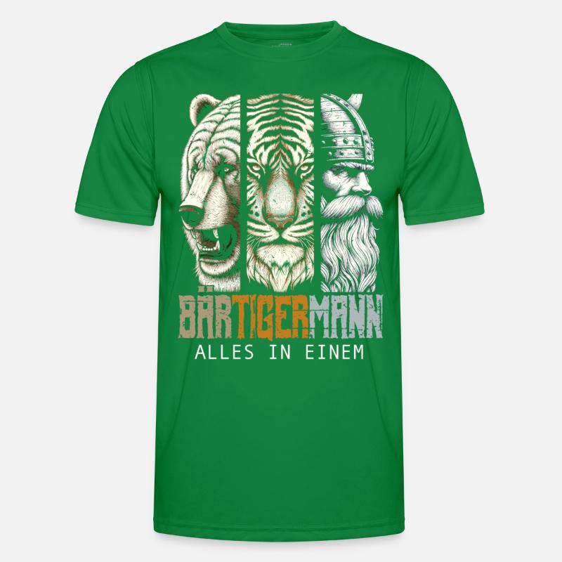 Bärtigermann Bär Tiger Mann Geschenk Bart Männer Funktions-T-Shirt