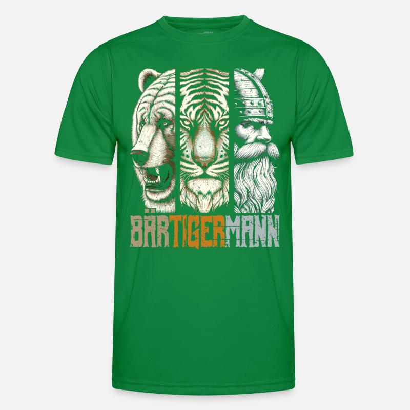 Bärtigermann Bär Tiger Mann Geschenk Bart Männer Funktions-T-Shirt