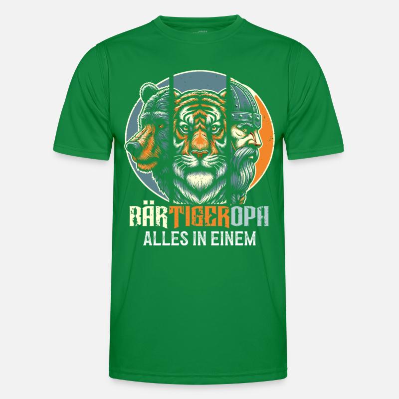 BärtigerOpa Bär Tiger Opa Geschenk Bart Bartträger Männer Funktions-T-Shirt