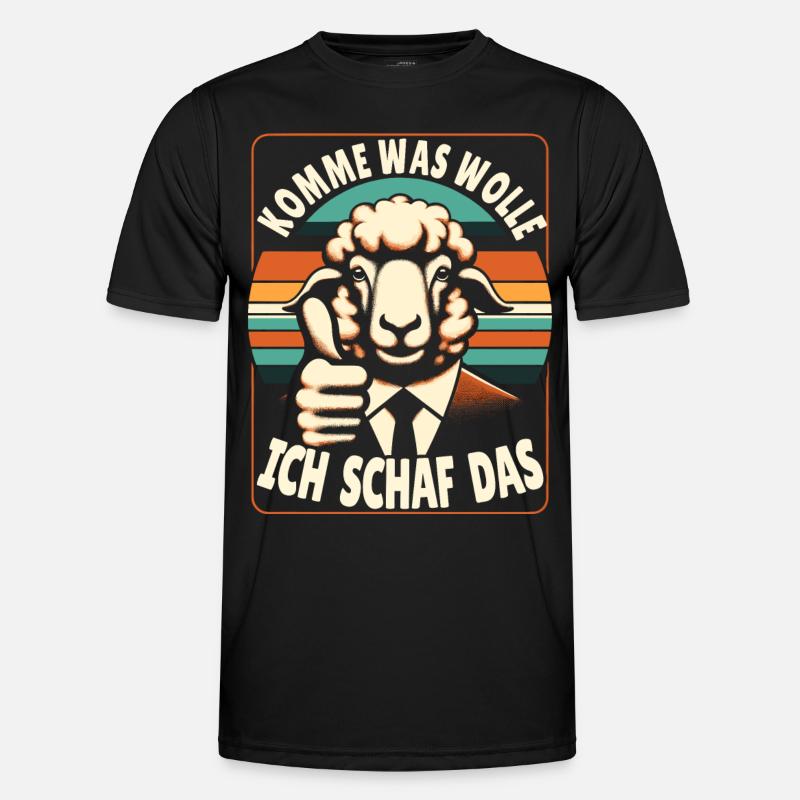 Schaf Motivation Prüfung Glück Spruch Geschenk - Männer Funktions-T-Shirt - Schwarz