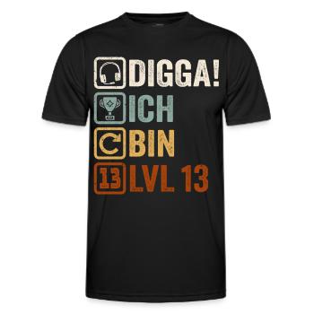 13e cadeau d’anniversaire 13e Gamer Gamer disant - T-shirt sport Homme - noir - Devant - AI Model Male 178 dark (178cm)