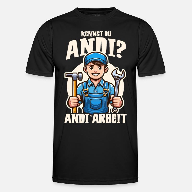 Handwerker Andi Arbeit Geschenk Sprüche Lustig - Männer Funktions-T-Shirt - Schwarz