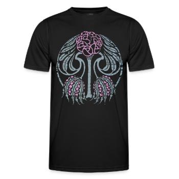 Jugendstil, Vintage-1900, Mandala-Motiv - Männer Funktions-T-Shirt - Schwarz - Vorne - AI Model Male 178 dark (178cm)