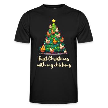 Weihnachten mit Hühnern Hühnerbesitzer Hühnerstall - Männer Funktions-T-Shirt - Schwarz - Vorne - AI Model Male 178 dark (178cm)