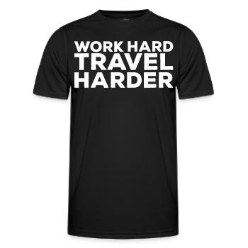 Travailler dur Voyagez plus dur Digital Nomads World Tour - T-shirt sport Homme - noir - Devant - AI Model Male 178 dark (178cm)