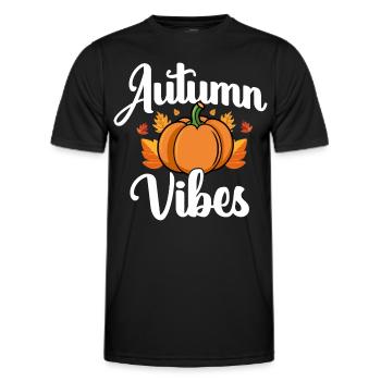 Herbst - Männer Funktions-T-Shirt - Schwarz - Vorne - AI Model Male 178 dark (178cm)