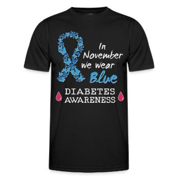 Im November wir tragen wir blau Diabetes Awareness - Männer Funktions-T-Shirt - Schwarz - Vorne - AI Model Male 178 dark (178cm)