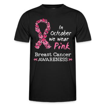 Im Oktober wir tragen wir rosa Brustkrebs - Männer Funktions-T-Shirt - Schwarz - Vorne - AI Model Male 178 dark (178cm)