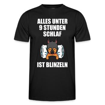 Unter 9 Stunden Schlaf ist Blinzeln Schäferhund - Männer Funktions-T-Shirt - Schwarz - Vorne - AI Model Male 178 dark (178cm)